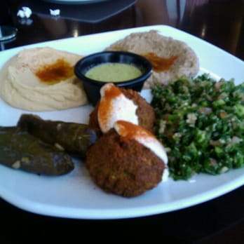 Green Olive - Vegetarian Feast Plate w/ pita not shown - Mediterranean Near Me - Downey, California