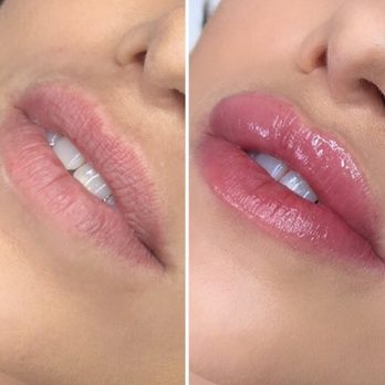 Perfect Pout SB - Before and After "Lip Blush" what a difference! - Makeup Artists Near Me - Santa Barbara, California