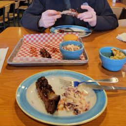 a man eating a meal