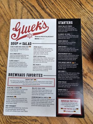 Menu photo 2 Gluek's Restaurant & Bar Minneapolis, MN