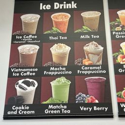 Drink menu