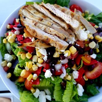 Red 36 - Red 36 Salad with Grilled Chicken - Seafood Near Me - Mystic, Connecticut Red 36 - Red 36 Salad with Grilled Chicken - Seafood Near Me - Mystic, Connecticut