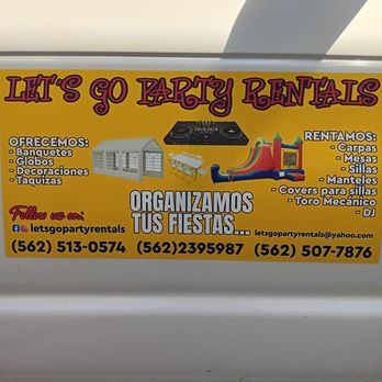 Let's Go Party Rentals - LETS GO PARTY RENTALS Organizamos tus fiestas... We organize your parties... - Party Equipment Rentals Near Me Let's Go Party Rentals - LETS GO PARTY RENTALS Organizamos tus fiestas... We organize your parties... - Party Equipment Rentals Near Me