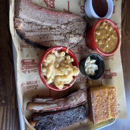 Brisket, ribs, beans, and Mac n cheese Brisket, ribs, beans, and Mac n cheese
