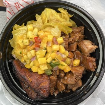 Irie Jamaican Kitchen - Jerk chicken bowl with added mango - Caribbean Near Me - Lakewood, Ohio Irie Jamaican Kitchen - Jerk chicken bowl with added mango - Caribbean Near Me - Lakewood, Ohio