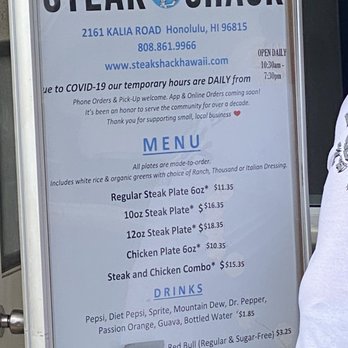 Steak Shack - Menu - Steakhouses Near Me - Honolulu, Hawaii