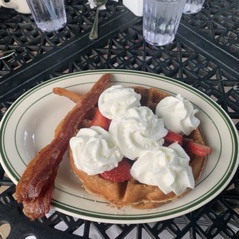 The Guenther House - Strawberry sweet cream waffle - Breakfast & Brunch Near Me - San Antonio, Texas