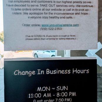 Yo Sushi - Covid19 hours. - Sushi Bars Near Me - Alameda, California