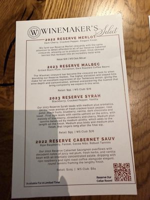 Menu photo 6 Wiens Cellars Temecula, CA