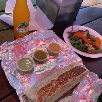 Tequila Grill - Asada supreme burrito with three of the four salsas - Mexican Near Me - McMinnville, Oregon Tequila Grill - Asada supreme burrito with three of the four salsas - Mexican Near Me - McMinnville, Oregon