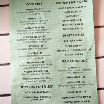 Tacofino - Drinks menu - Mexican Near Me - Vancouver, British Columbia Tacofino - Drinks menu - Mexican Near Me - Vancouver, British Columbia