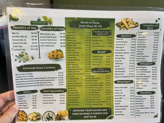 Menu photo 1 Chennai Dosa Hut San Diego, CA Menu photo 1 Chennai Dosa Hut San Diego, CA