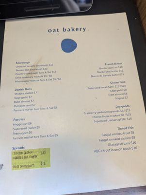 Menu photo 2 Oat Bakery Santa Barbara, CA Menu photo 2 Oat Bakery Santa Barbara, CA