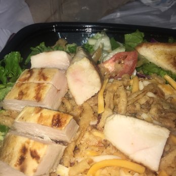 Zaxbys - House salad...grilled. My chicken is RAW!!!! Zaxbys should be ashamed of this. - Fast Food Near Me - Austell, Georgia