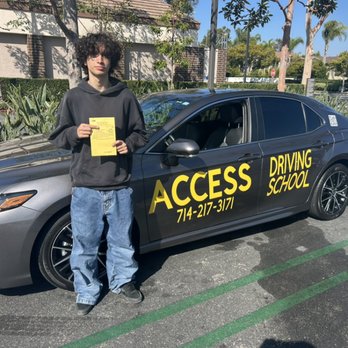 Access Driving School - 6 hour behind the wheel course completed - Driving Schools Near Me - Costa Mesa, California