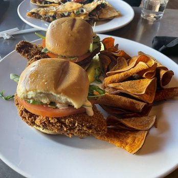 Teller's - Chicken Slider Special with Sweet Potato Chips - New American Near Me - Columbia, Missouri Teller's - Chicken Slider Special with Sweet Potato Chips - New American Near Me - Columbia, Missouri
