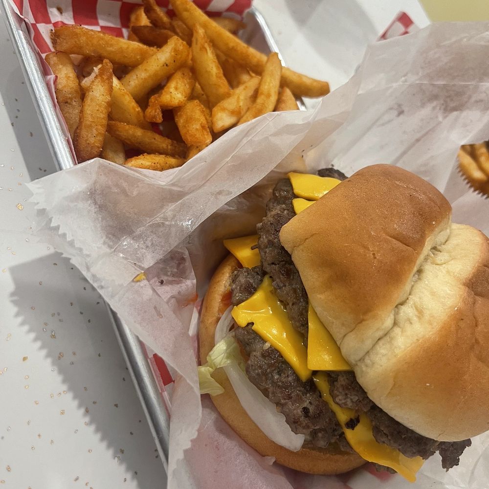 Pop's Burger - a cheeseburger and french fries - Fish & Chips Near Me - Beebe, Arkansas