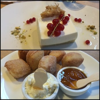 Lola - Semolina orange dessert (!) and Tom Douglas doughnuts with compote and mascarpone - Greek Near Me - Seattle, Washington Lola - Semolina orange dessert (!) and Tom Douglas doughnuts with compote and mascarpone - Greek Near Me - Seattle, Washington