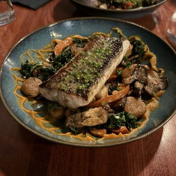 LeGrand Kitchen - Tile Fish with squash grocchi, nushroom, brown butter vinaignette - New American Near Me - Norfolk, Virginia
