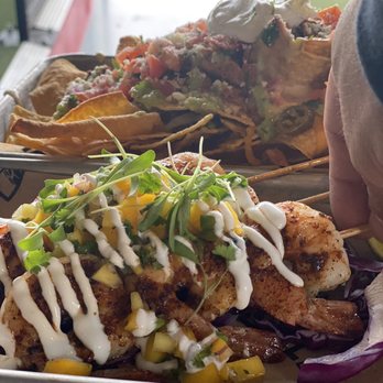 Topgolf - Shrimp skewer w/ mango salsa - Golf Near Me - Las Vegas, Nevada