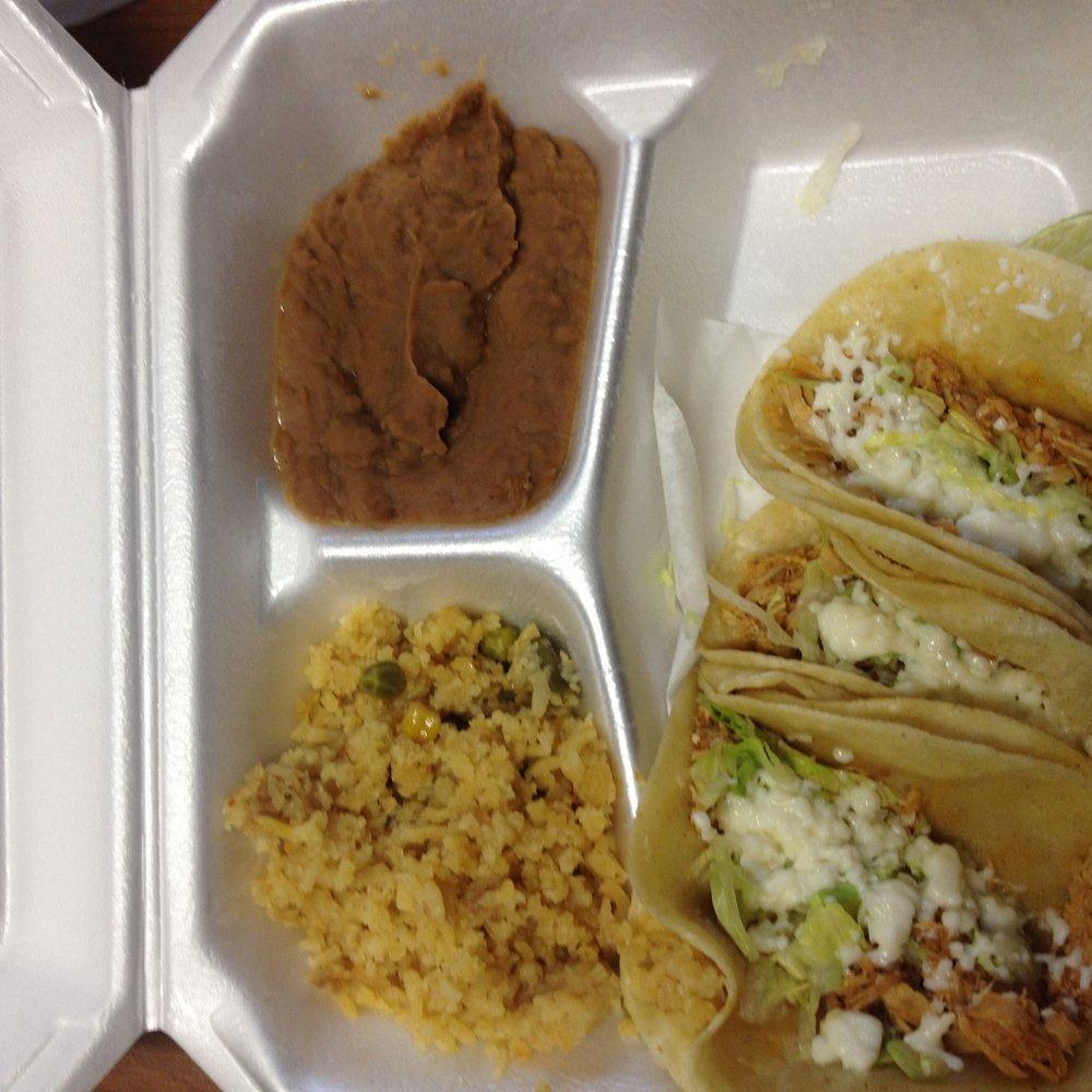 El Gordo Taqueria - 3 taco meal with refried beans & rice $5! What a deal - Food Trucks Near Me - Jackson, Michigan El Gordo Taqueria - 3 taco meal with refried beans & rice $5! What a deal - Food Trucks Near Me - Jackson, Michigan