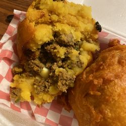 Que Chimba - Inside of Papas Rellenas (refilled potatoes)