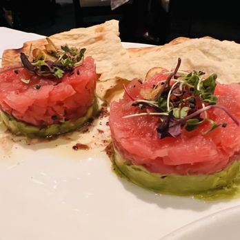 Lavo - Tuna Tartare   Diced Yellowfin Tuna, Avocado, Crispy Garlic, Black Olive Dressing - Italian Near Me - Las Vegas, Nevada