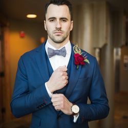 Timeless elegance never falls out of fashion & a blue suit sets the tone. Custom Suit & Tailored Shirt by Bespoke Custom Clothing.