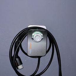 Hardwired Level 2 charger for an electric vehicle. Hardwired Level 2 charger for an electric vehicle.
