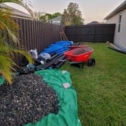 Sam's French Drains and Landscape - A lot of materials for this big project.