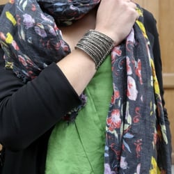 Naoli - Bracelet manchette perles argentées