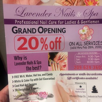 Lavender Nails & Spa - Grand Opening special flyer showed up in the mail! - Nail Salons Near Me - Manteca, California