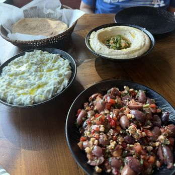 Reef Zaman - Tzatziki, hummus, and olive salad. - Arabic Near Me - Redwood City, California Reef Zaman - Tzatziki, hummus, and olive salad. - Arabic Near Me - Redwood City, California
