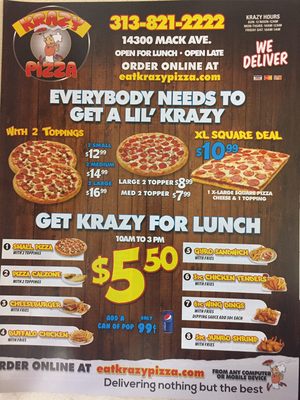Menu photo 3 Krazy Pizza Detroit, MI Menu photo 3 Krazy Pizza Detroit, MI
