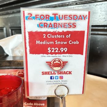 Shell Shack - Tuesday crab special - Seafood Near Me - Dallas, Texas Shell Shack - Tuesday crab special - Seafood Near Me - Dallas, Texas