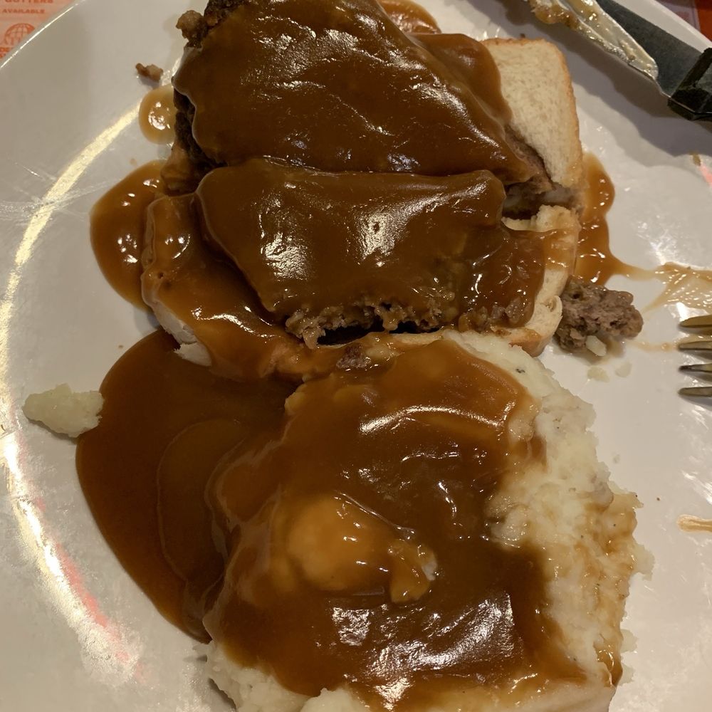 Back to the 80's - Hot Open Faced Meatloaf Sandwich - Breakfast & Brunch Near Me - Greensburg, Pennsylvania Back to the 80's - Hot Open Faced Meatloaf Sandwich - Breakfast & Brunch Near Me - Greensburg, Pennsylvania
