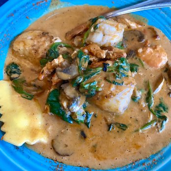 Fishack - Seafood Stew Over HomeMade Ravioli - Seafood Near Me - Vero Beach, Florida
