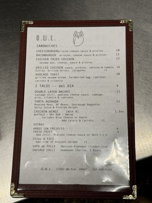 Menu photo 7 OWL Royal Oak, MI Menu photo 7 OWL Royal Oak, MI