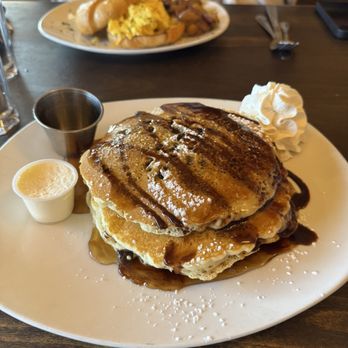 Open Flame - chocolate chip pancakes - Breakfast & Brunch Near Me - Hales Corners, Wisconsin