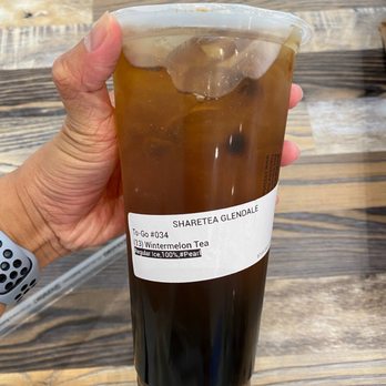 Sharetea - Wintermelon Tea with regular boba (regular sweetness and regular ice level) - Bubble Tea Near Me - Glendale, California