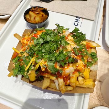 Chi'Lantro BBQ - Heights - Crunchy kimchi fries with kimchi requested to keep on the side - Quite small portion for $10 though - Korean Near Me - Houston, Texas Chi'Lantro BBQ - Heights - Crunchy kimchi fries with kimchi requested to keep on the side - Quite small portion for $10 though - Korean Near Me - Houston, Texas