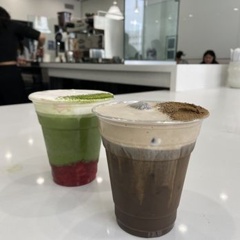 DAMO - Strawberry Matcha Einspener and Hojicha Einspener - Coffee & Tea Near Me - Los Angeles, California DAMO - Strawberry Matcha Einspener and Hojicha Einspener - Coffee & Tea Near Me - Los Angeles, California