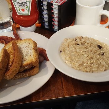 The Crack'd Egg - Eggs, bacon, toast, coffee and potatoes - forget dish name. I asked to hold the potatoes. And oatmeal with raisins (out of berries.) - New American Near Me - Brentwood, Pennsylvania The Crack'd Egg - Eggs, bacon, toast, coffee and potatoes - forget dish name. I asked to hold the potatoes. And oatmeal with raisins (out of berries.) - New American Near Me - Brentwood, Pennsylvania