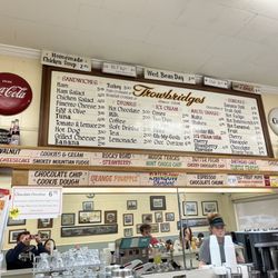 Trowbridge's Ice Cream and Sandwich Bar - Menu as of 1/27/2024