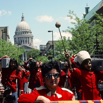 Library Mall - Boom Box Parade on State Street. This parade ended at Library Mall. Photo by Tom Brody. - Food Trucks Near Me - Madison, Wisconsin Library Mall - Boom Box Parade on State Street. This parade ended at Library Mall. Photo by Tom Brody. - Food Trucks Near Me - Madison, Wisconsin