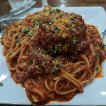 Giuseppe's Pizzeria - Spaghetti with signature sauce and a big meatball. The use linguine noodles instead of spaghetti. All good though. - Pizza Near Me - Montrose, California Giuseppe's Pizzeria - Spaghetti with signature sauce and a big meatball. The use linguine noodles instead of spaghetti. All good though. - Pizza Near Me - Montrose, California