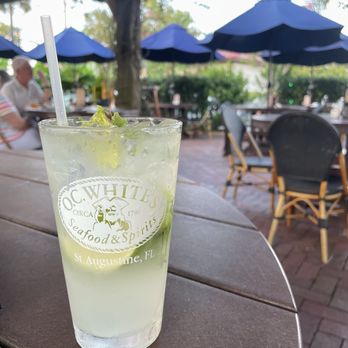 O. C. White's Restaurant - Mojito on the patio - Seafood Near Me - St Augustine, Florida