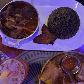 First Republic Lounge & Restaurant - Griot and black rice with sweet plantain. - Haitian Near Me - Elizabeth, New Jersey First Republic Lounge & Restaurant - Griot and black rice with sweet plantain. - Haitian Near Me - Elizabeth, New Jersey