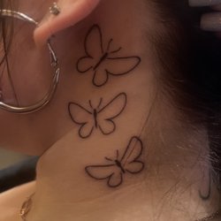 Brass Knuckle Tattoo Studio - 3 butterflied for my 3 butterflies in heaven