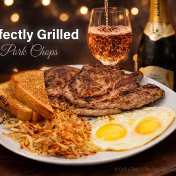 Cafe y Tequila Mexican Restaurant - tart your morning the right way at Cafe Y Tequila Mexican Restaurant
Our Pork Chops Breakfast features juicy, perfectly grilled pork cho - Seafood Near Me - Irving, Texas Cafe y Tequila Mexican Restaurant - tart your morning the right way at Cafe Y Tequila Mexican Restaurant
Our Pork Chops Breakfast features juicy, perfectly grilled pork cho - Seafood Near Me - Irving, Texas